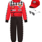 Kids Race Car Driver Costume Boys Racer Jumpsuit With Car Cap Halloween (5-6 Years)