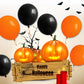 100 Pcs Black And Orange Balloons 12 Inch Halloween Latex Balloons Thicken Helium Party Balloons For Halloween,Wedding, Birthday