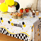 Suttmin 3 Pcs One Happy Dude Table Cloth One Happy Dude Birthday Decorations Plastic Smile Face Party Tablecloths 1st Birthday T