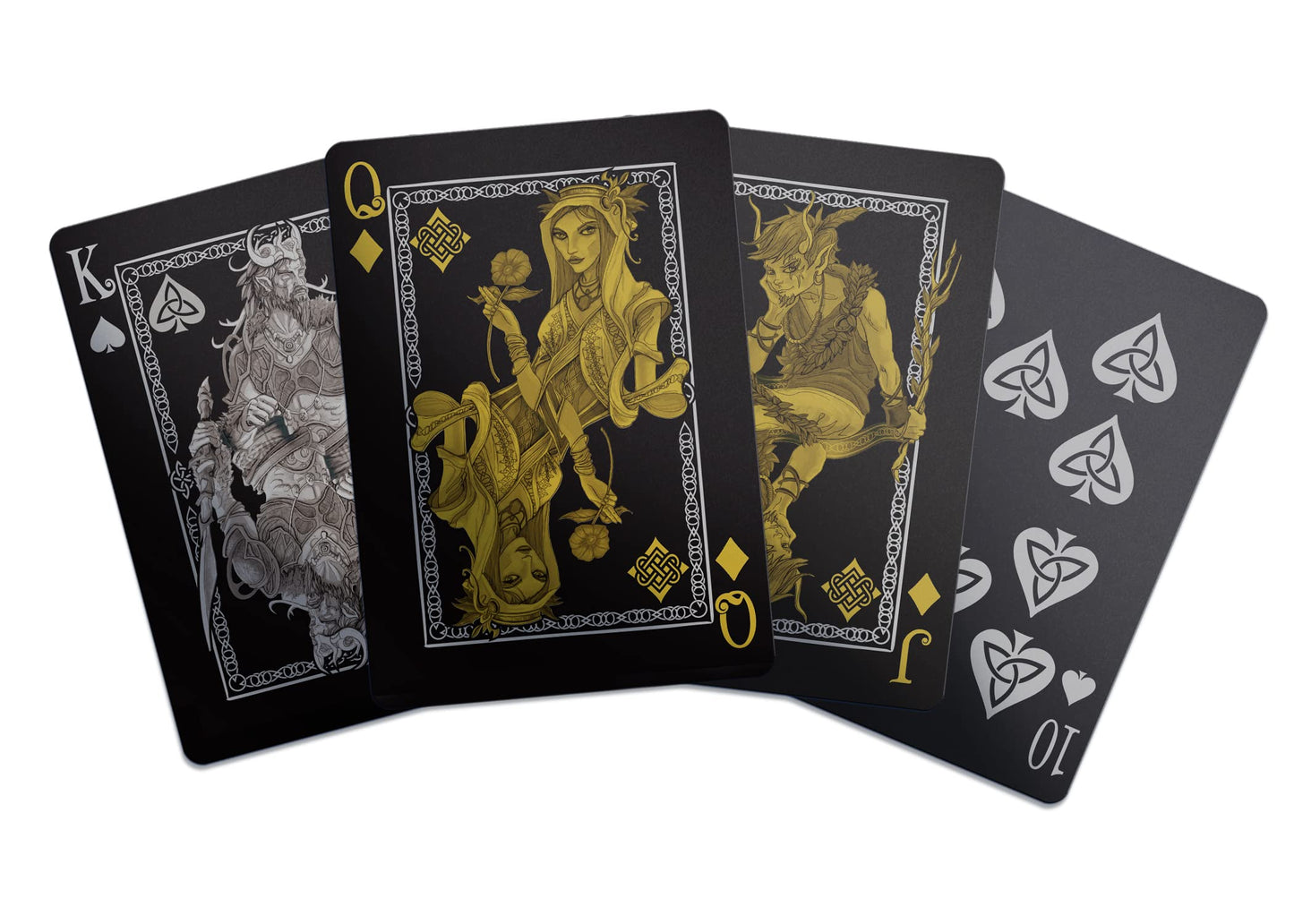 Creatures Of The Fae Playing Cards By Gent Supply - Black, Gold & Silver Edition