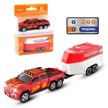 FOGULO Remote Control Car for Kids 6+, 2.4Ghz Adjustable Speed RC Cars with Car Lights, USB-C Recharging, 1:64 Scale Alloy Picku