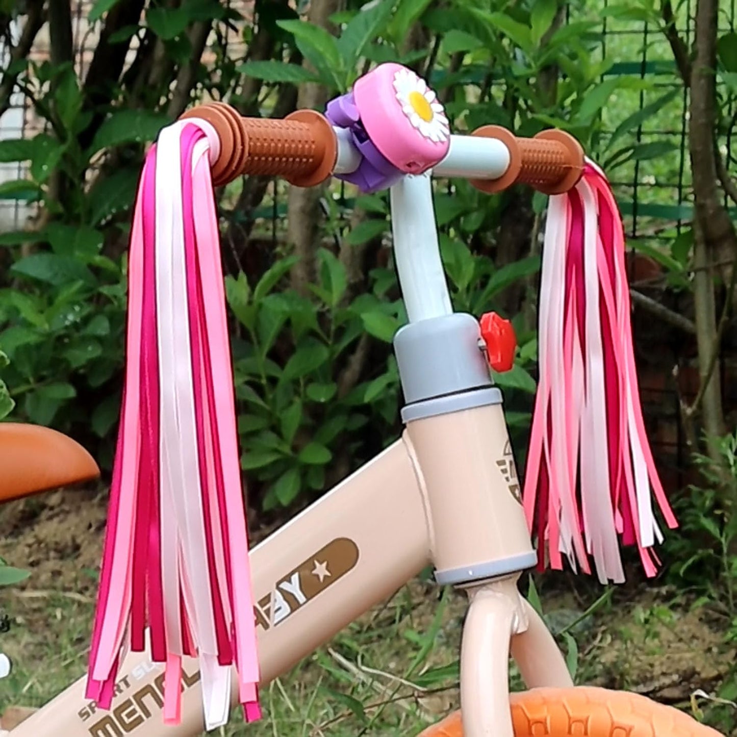 Platt Kid'S Bicycle Handlebar Streamers Colorful Ribbons Tassel For Girls Boys Bicycle Handlebar Scooter Handgrip (1Pair) (Pink)