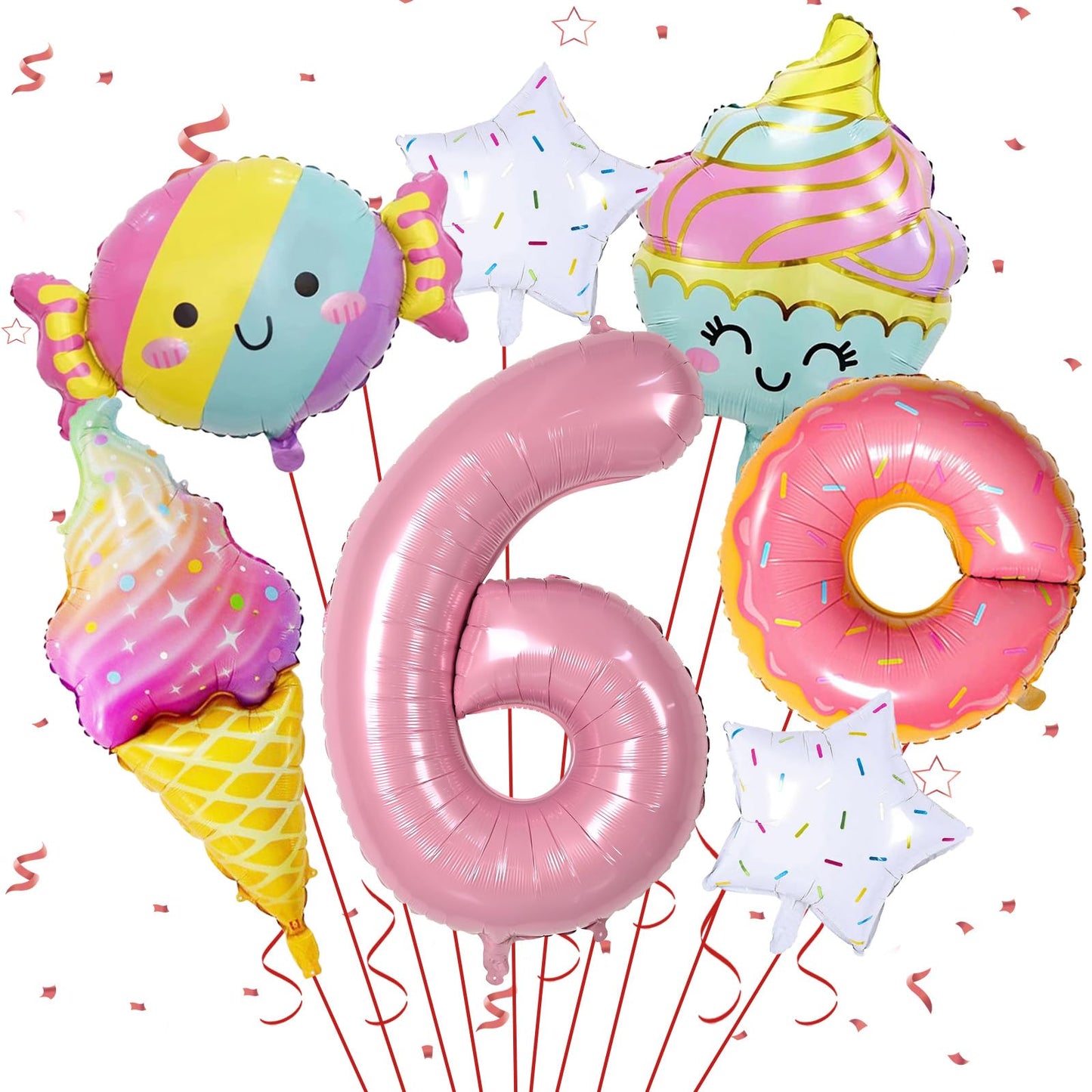 Donut 6Th Birthday Decorations,Sweet 6Th Birthday Party Decorations For 6Th Birthday Donuts Foil Balloons Sweet 6Th Donut Birthday Party Decorations Party Supplies Backdrops For Girls