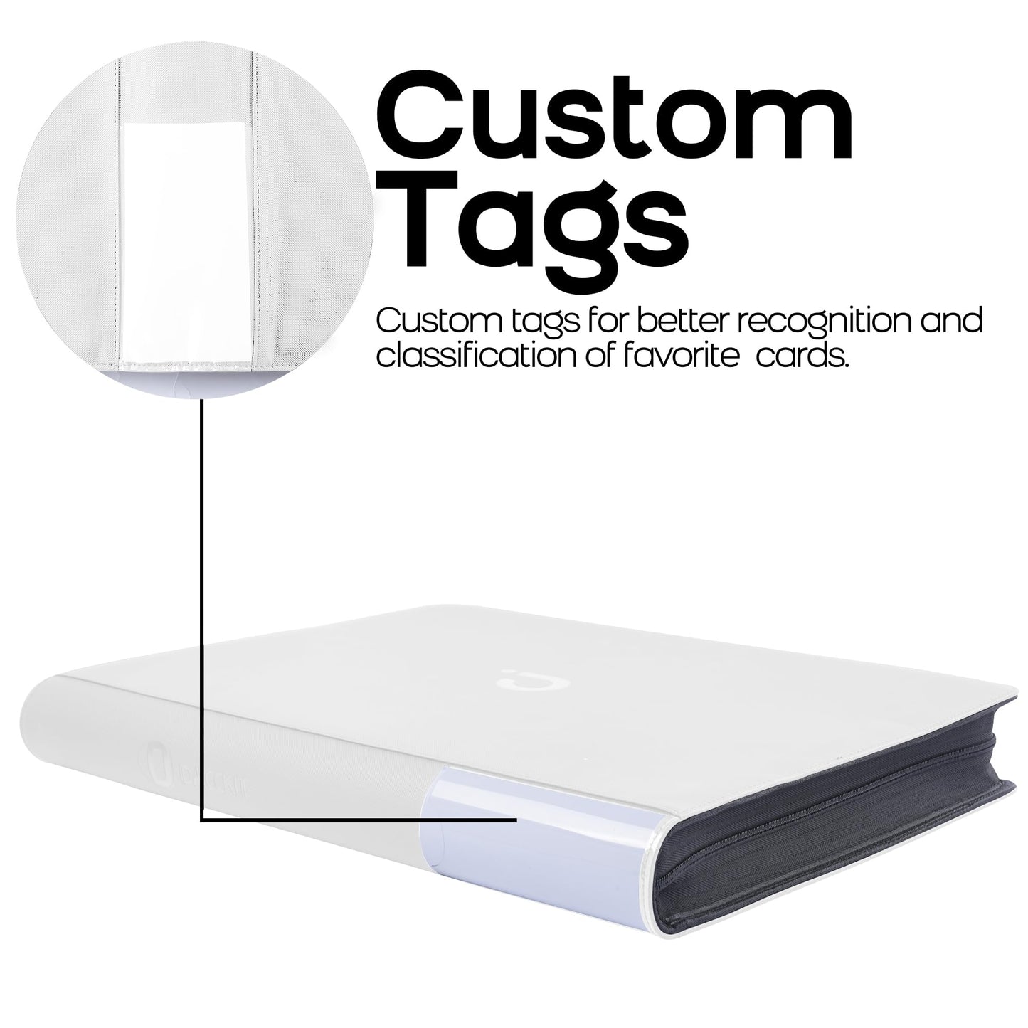 D DACCKIT Toploader Binder  Holds 640 Toploaders - 16-Pocket Top Loader Binder for 3 x 4 Rigid Card Holders for Trading Cards or Sports Cards(Model A Classic White)