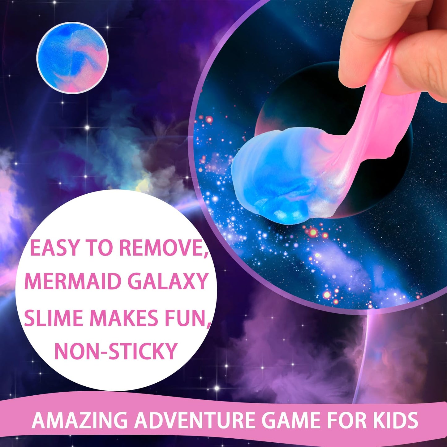 60 Pack Galaxy Slime Kit  Mess Free  Non Sticky  Mermaid Themed Slime for Stress Relief  enhanced Classroom Rewards  Birthday Gifts  Christmas Stocking Stuffers  Putty Toy for Kids