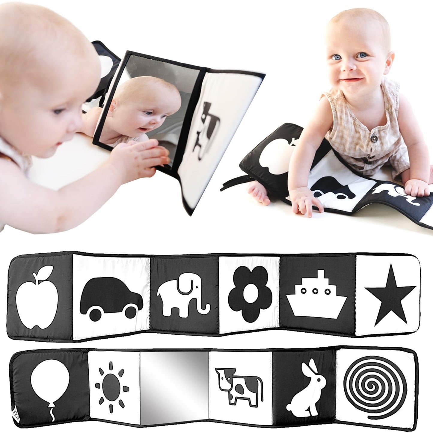 Spiggly High Contrast Baby Toys For Newborn Black And White Baby Toys 0-3 Months Baby Books 0-6 Months High Contrast Baby Book T