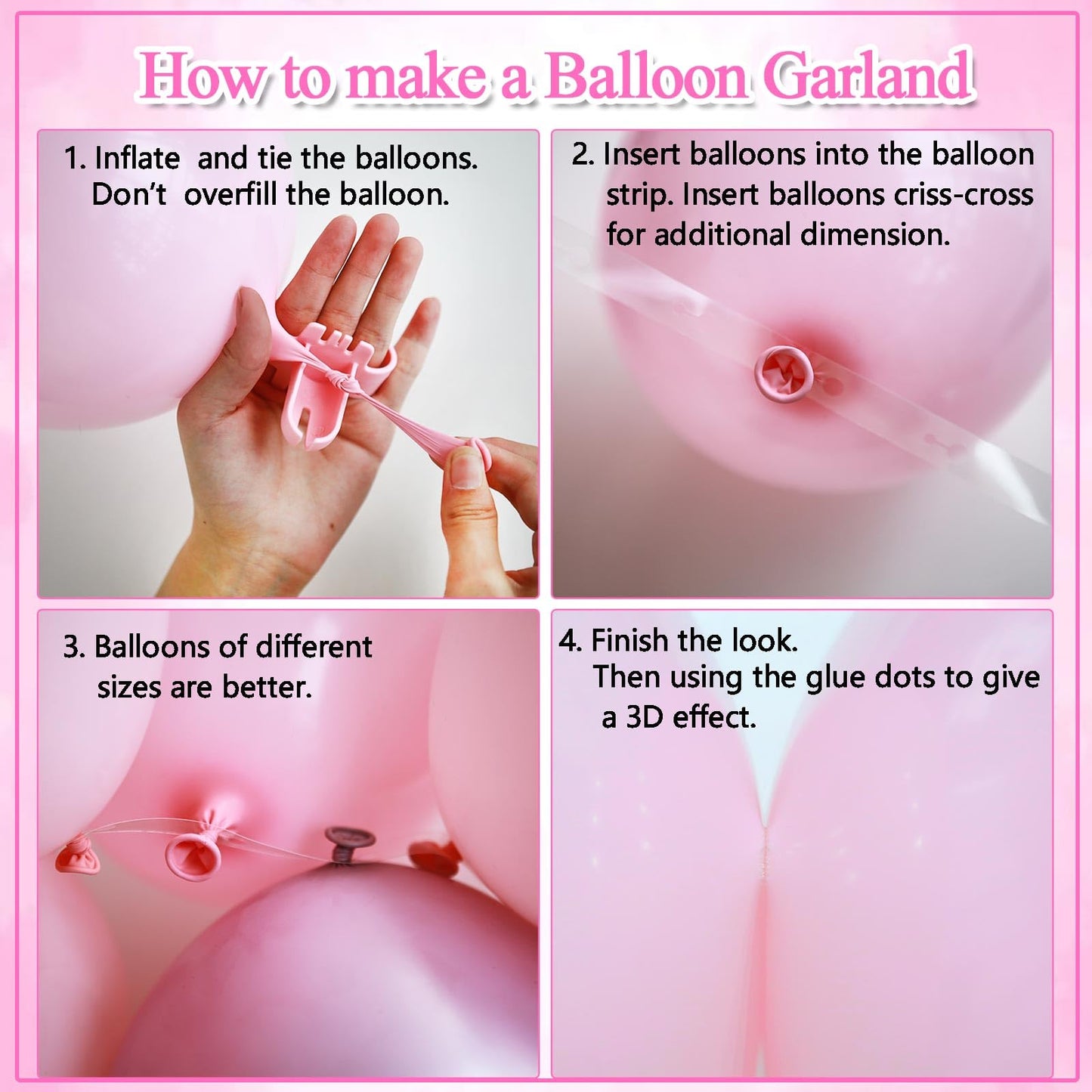 Infloral 149Pcs Valentine'S Day Balloon Arch Kit Hot Pink Pastel Pink Chrome And Confetti Balloon Garland Kit For Birthday Mother'S Day Wedding Bridal Baby Shower Princess Theme Party Decorations