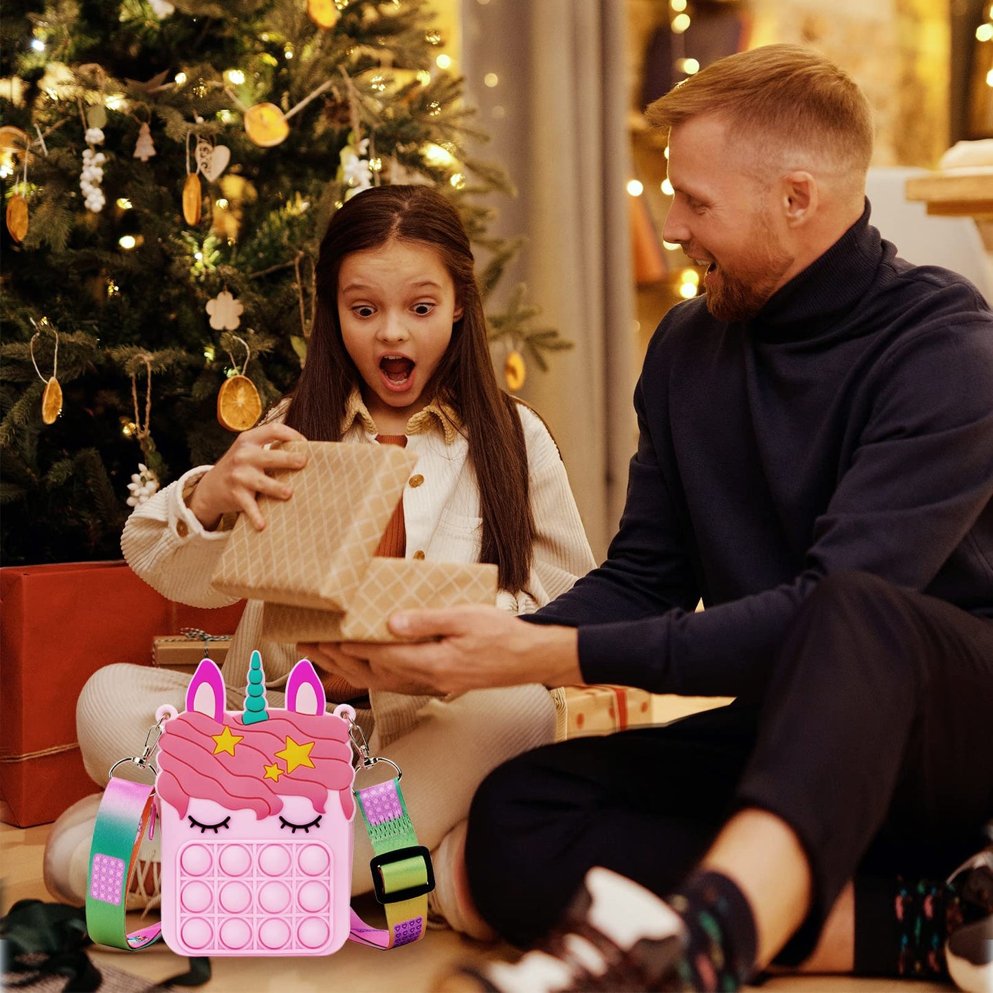 Civan Pink Unicorn Pop Purse for Girls  Beach Mini Pop Fidget Toy for Girls  Push Pop Bubble Fidget Sensory Toy  Stress Release Pop Coin Purse  Christmas Stocking Birthday Party Favors Unicorn Gifts