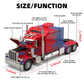 OANMYJJO Semi Truck Toy - Metal Diecast Tow Truck with Light & Sound, Pull Back, Red, Model H06111, Ideal for Boys Age 4-7