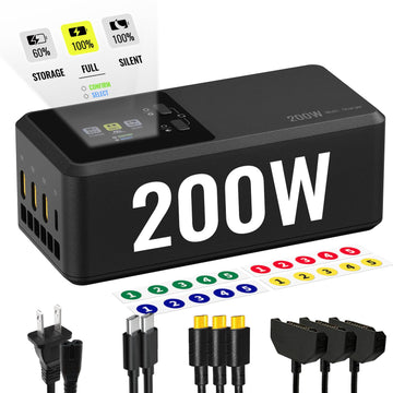Lktop 200W Matrice 4 Series Battery Charging Hub With Stickers, Fast Charger Kit For Dji Matrice 4T/4E Drone, With Storage/Silen