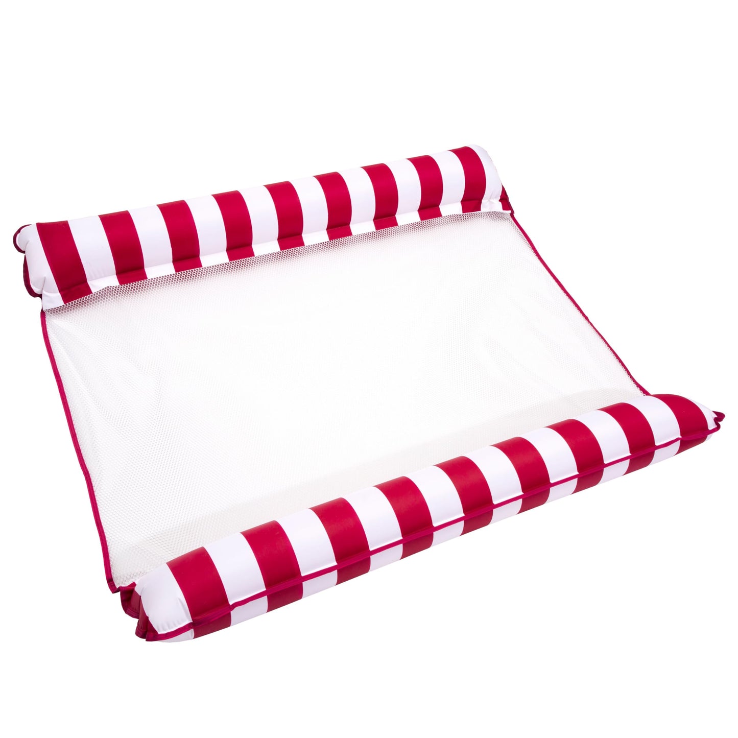 Aqua 2-In-1 Catalina Xl Pool Float & Hammock – 1-2 Person, Multi-Purpose, Inflatable Pool Floats For Adults – Burgundy/White Stripe