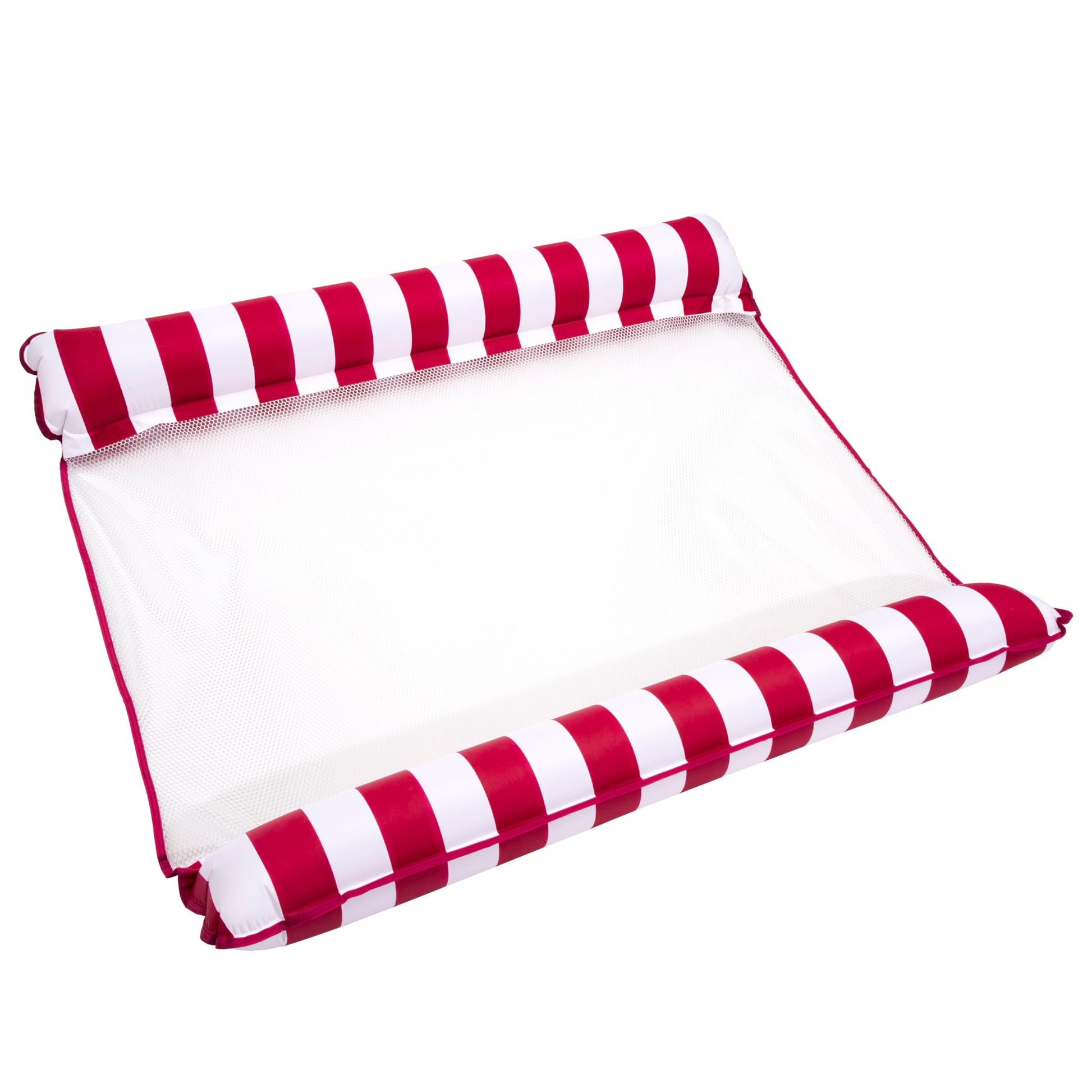 Aqua 2-In-1 Catalina Xl Pool Float & Hammock – 1-2 Person, Multi-Purpose, Inflatable Pool Floats For Adults – Burgundy/White Stripe