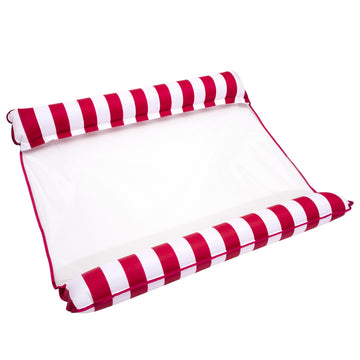 Aqua 2-in-1 Catalina XL Pool Float & Hammock, Burgundy/White Stripe, Inflatable for 1-2 Persons, Model AQL13837BZ, Durable PVC Material