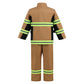 Yolsun Tan Fireman Costume For Kids, Boys' And Girls' Firefighter Dress Up (8 Pcs) 8-9 Years