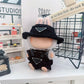 Clothes for Labubu(NO Doll)   Hat & Overalls Set for Labubu Clothes 15cm/17cm Dolls Accessories Suit  Doll Outfit Stylish Clothes(Black)