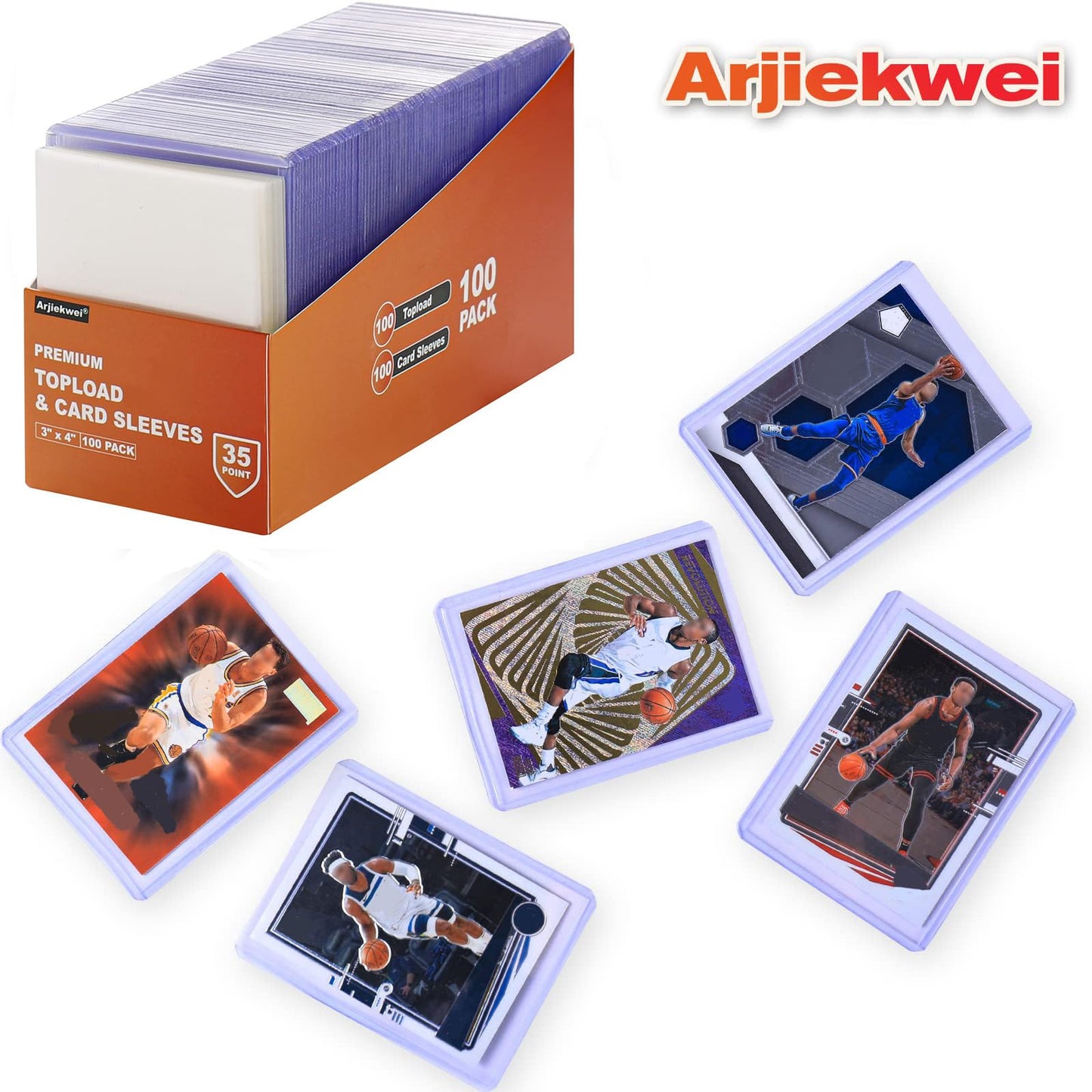 1000 Card Sleeves Hard Plastic, Arjiekwei 3''X4'' Baseball Card Protectors Hard Plastic, Premium Card Holder For Trading Sports