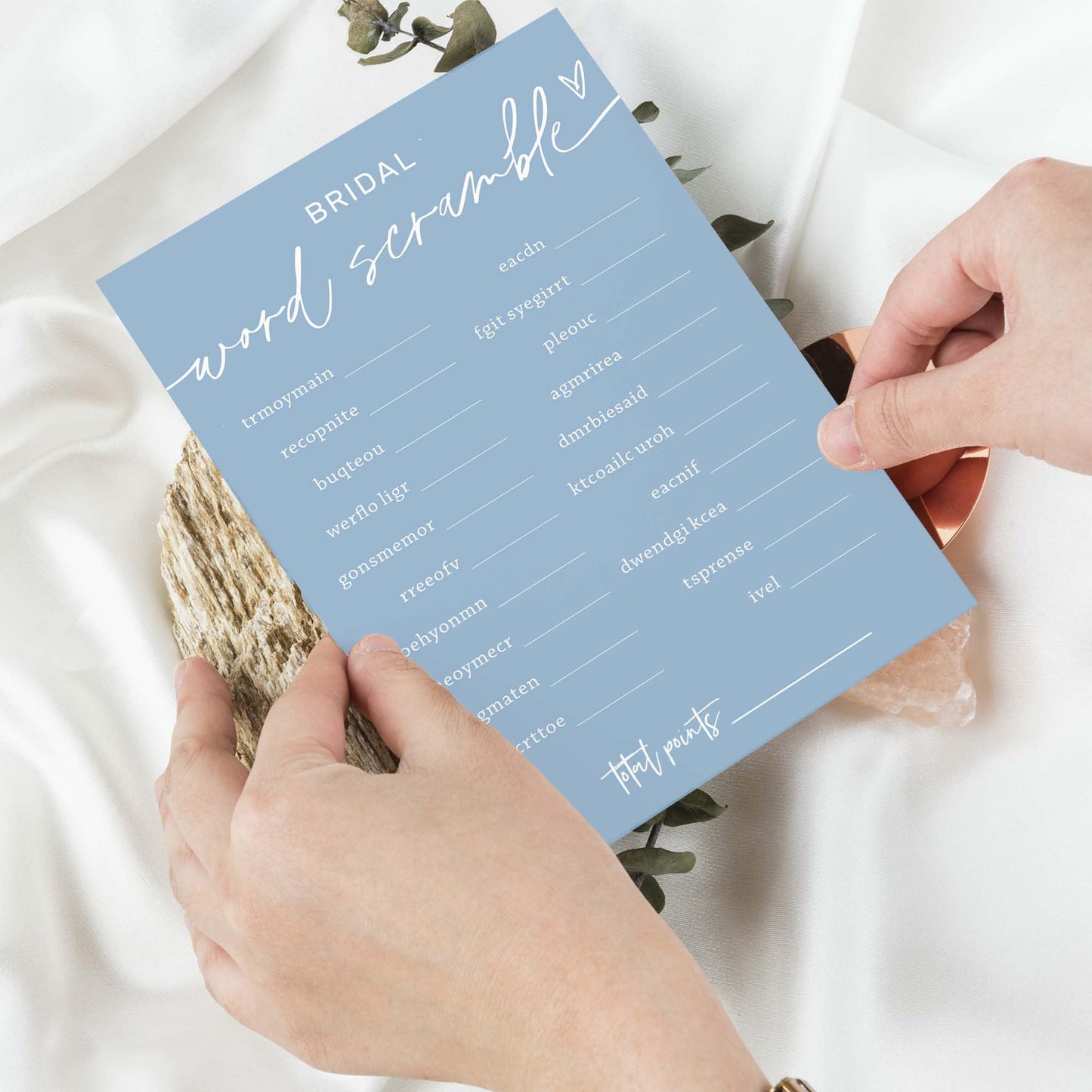 Bridal Shower Games Cards, Bridal Word Scramble, 25 Game Cards With 1 Answer Card, Engagement Party Wedding Games For Guests, Mi