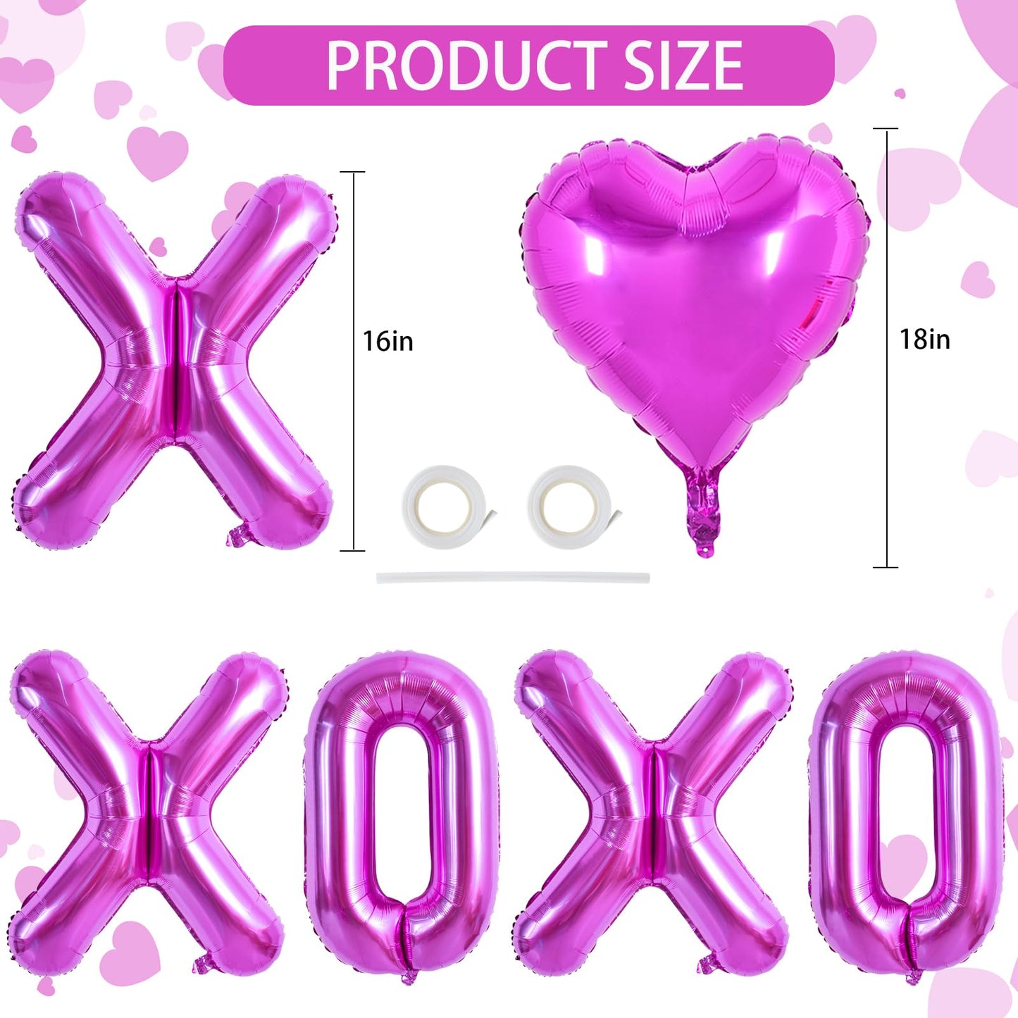 TONIFUL 16 Inch Valentines Day Letter Balloons Banner Foil Valentines Day Decoration Heart Balloons for Valentines Day Wedding