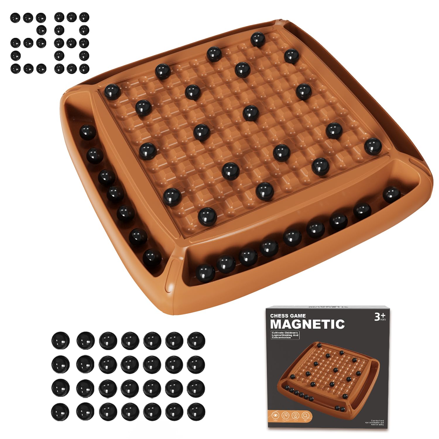 Magnetic Chess Game With 28 Pcs Magnetic Pieces, Family Board Games For Kids And Adults, Magnetic Chess Set Ideal For Family And