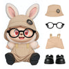 4pcs Dolls Outfit Set  Hat & Overalls for 17 cm Doll Clothes Accessories Suit  Stylish Clothes for Doll  Cute Outfits for Dress up Unique Style with enhanced Fabric  Khaki