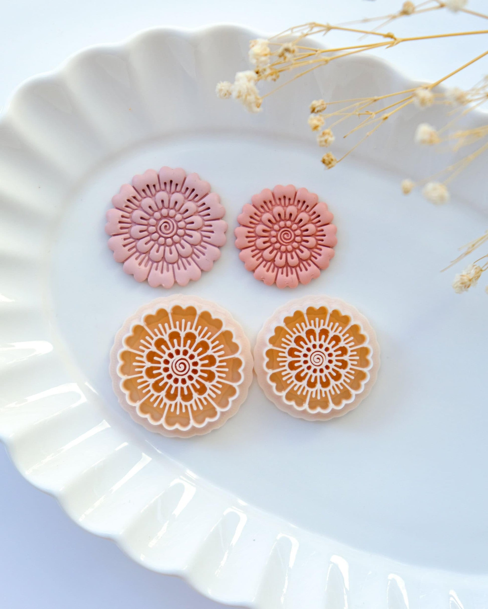 3D Origins Polymer Clay Cutters, Flower Shaped, Spring Themed, Diy Embroidery Tool, Colour May Vary