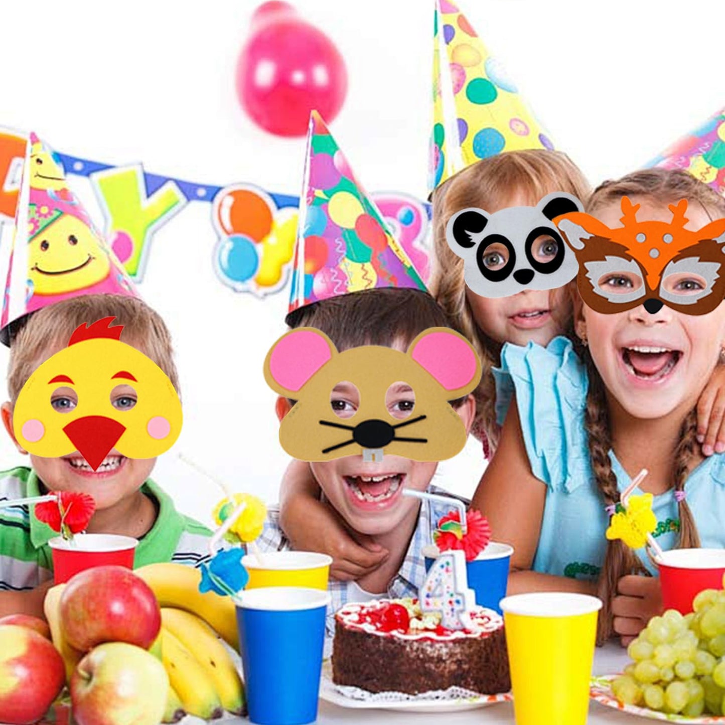 Jtnohx Felt Animal Masks, 10 Pcs Halloween Mask, Animal Costume For Birthday Party Supplies (Mix Mask Mask)