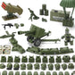 Jungle Green Army Accessories Kit 325 Pcs Military  Pack Gear E.O.D Suit NVD Helmet Shipping Container protective coveringy Building Block Toy for Soldiers Compatible with Major Brands