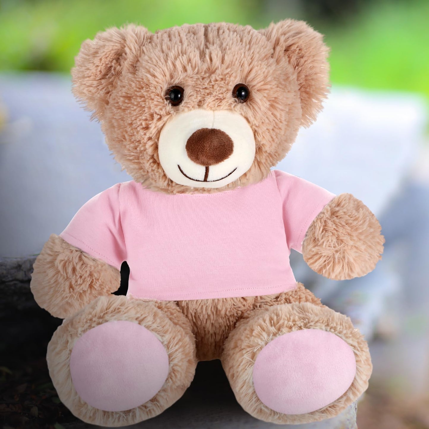 Roundfunny Bear Tee Shirt Fit 14-18Inch Bear Clothes Stuffed Animal Clothes Shirt Basic Stuffed Bears Dolls Shirt, Light Pink