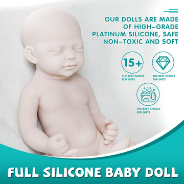 Aisite Full Silicone Reborn Baby Dolls - 18 Inch Unpainted Baby Doll Boy, Christmas&Birthday Gifts, Suitable For 3+