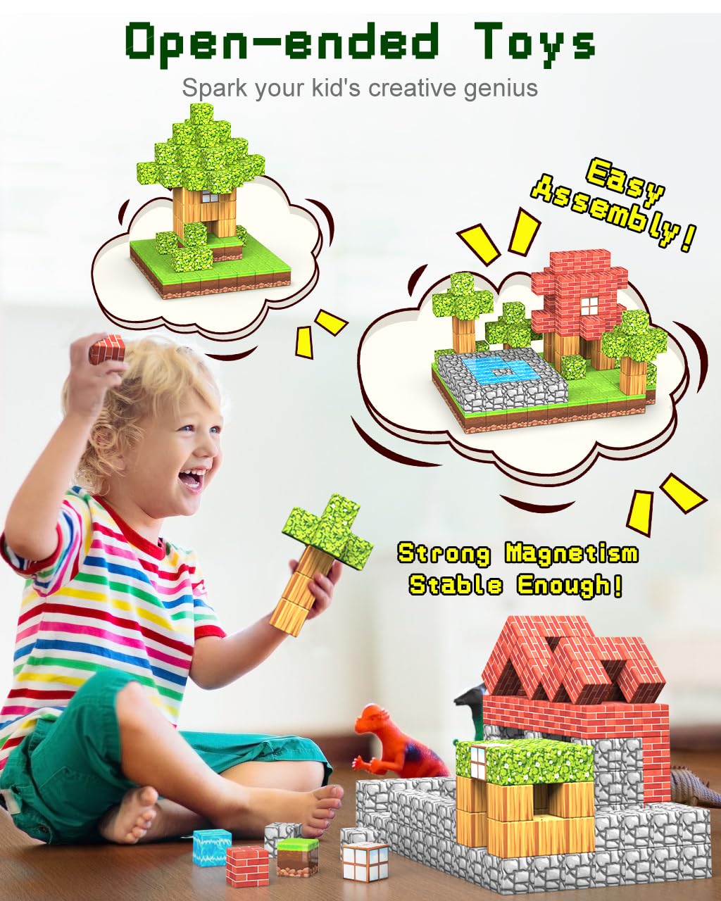 Wanplay 100Pcs Magnetic Blocks, 1 Inch Building Blocks For Kids, Setm Sensory Toys For Toddlers, Building Blocks Cubes, Birthday Gift Toys For Boys And Girls Aged 3-12 Creative Construction Toys