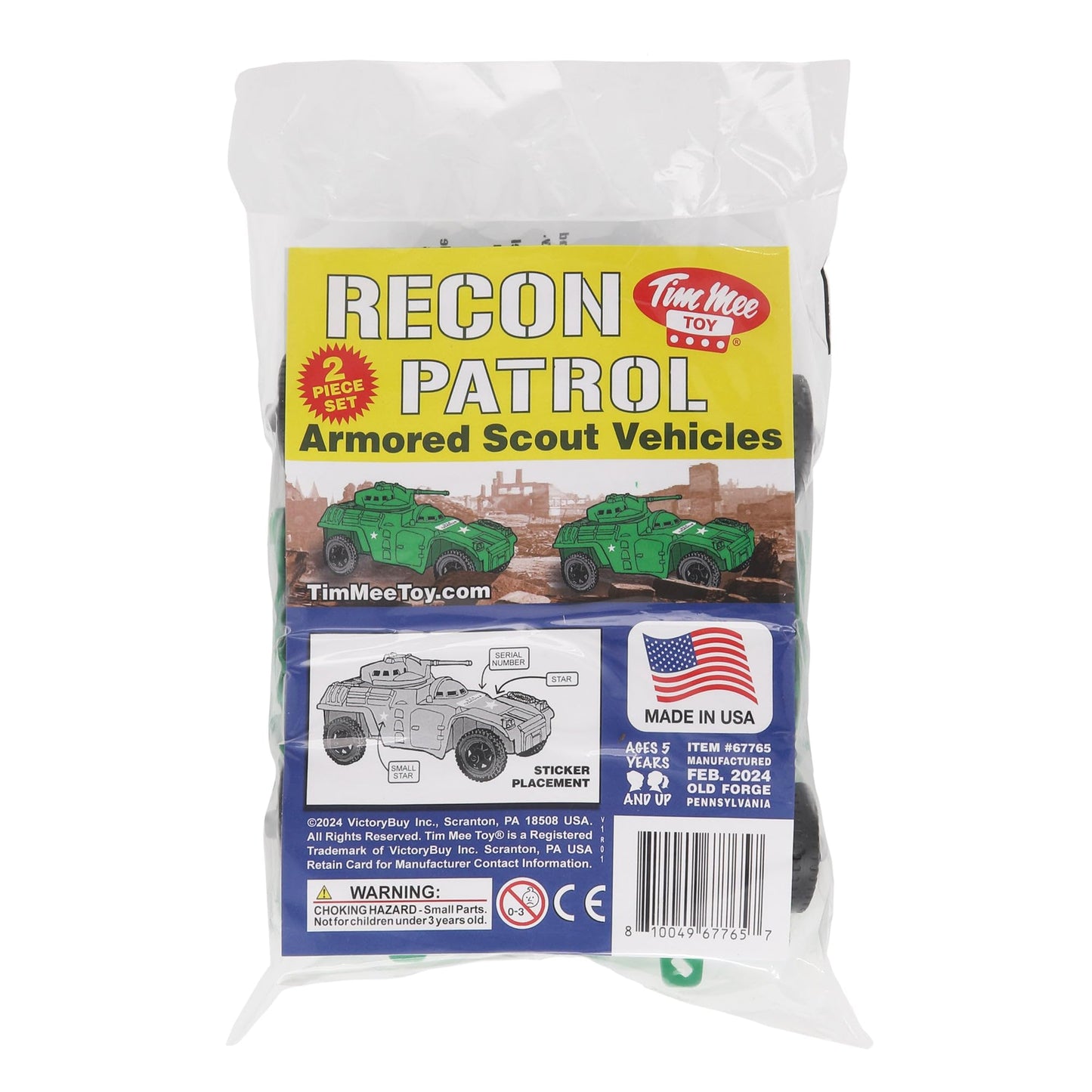 TimMee Recon Patrol Armored Cars - Green Plastic Army Men Scout Vehicles