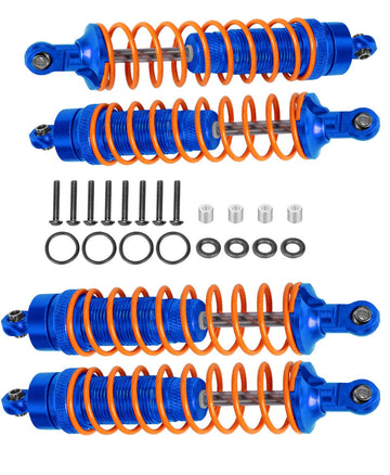 4Pcs Big Bore Front Rear Aluminum Shocks For Big Rock 3S, Typhon 4X4 Rc Truck - Navyblue