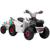 Aosom Kids Atv Quad Car With Back Trailer, 6V Electric Ride On Car With Forward Backward Function, Wear-Resistant Wheels, Ride O