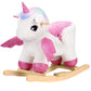 Rengue Unicorn Baby Rocking Horse, Toddler Kids Pink Fairy Unicorn Rocking Horse With Wooden Base Seat Safety Belt For 6 Months