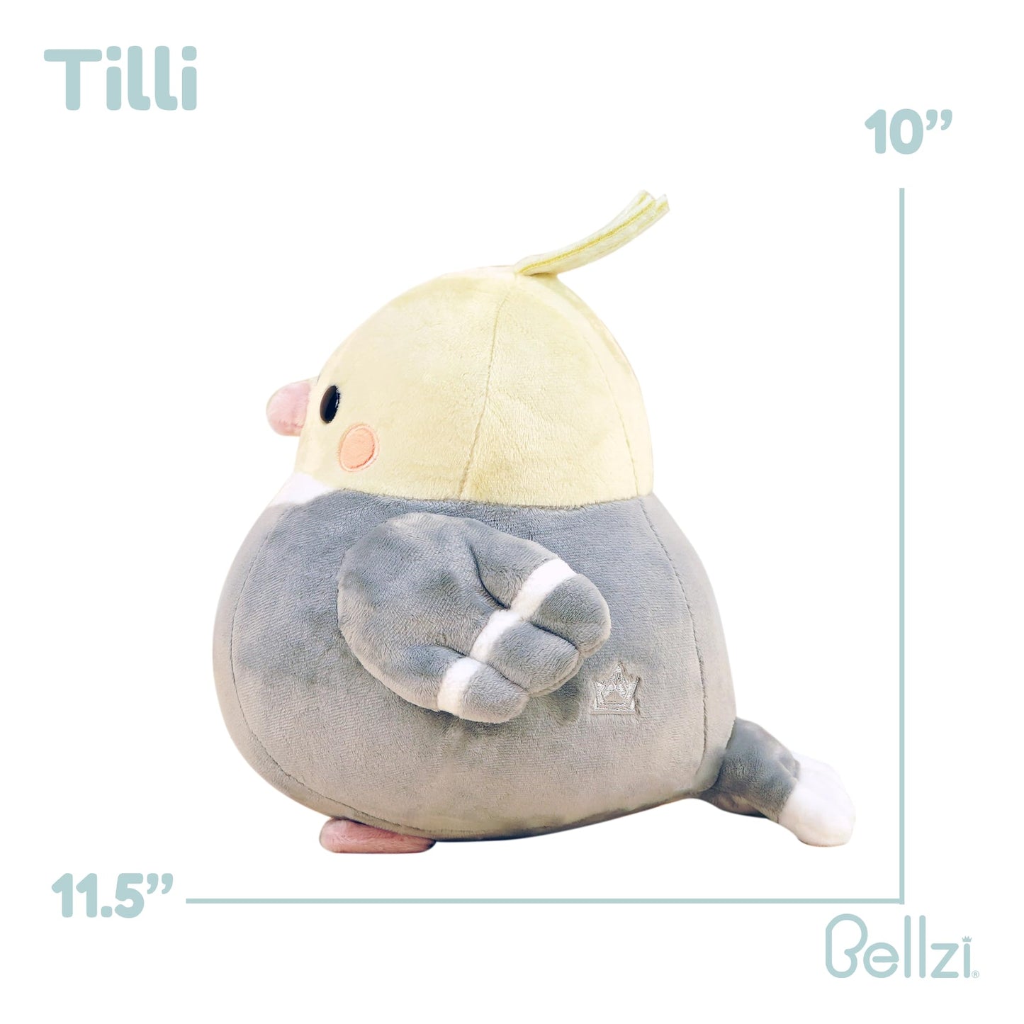 Bellzi Cockatiel - Cute Stuffed Animal Plush Toy - Adorable Soft Cockatiel Bird Toy Plushies And Gifts - Perfect Present For All