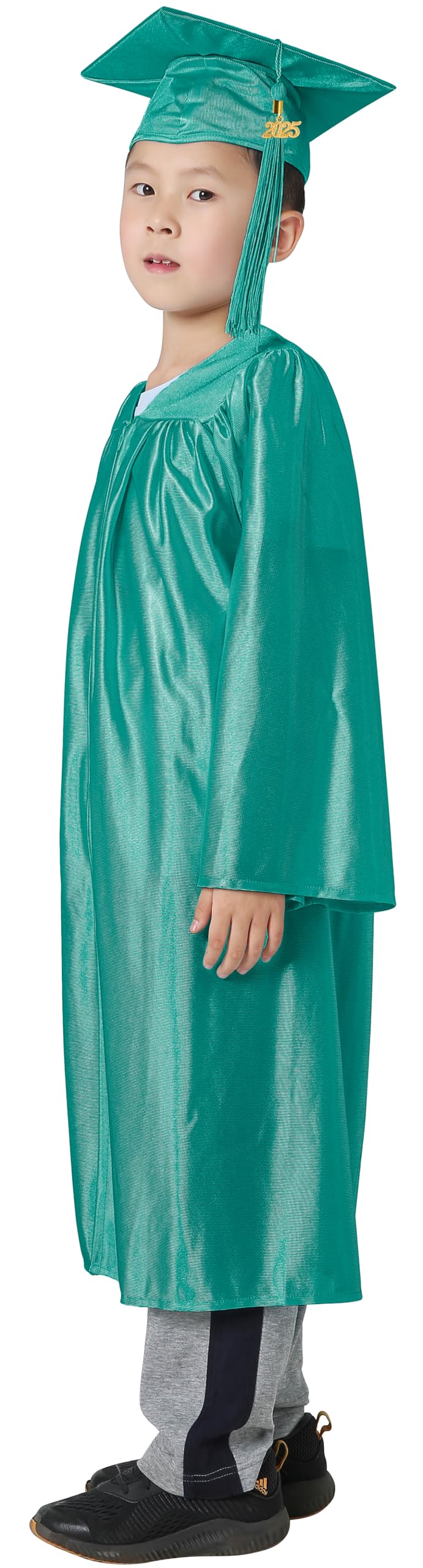 GraduatePro Kindergarten Graduation Cap and Gown Package Class of 2025 for Kids with Stole Certificate as Party Gift Emerald 30