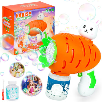 Zuicxlsy Bubble Maker Toy,Easter Carrot Bubble Machine,Automatic Bubble Maker Blower Machine With Bubbles Solution For Kids Boys