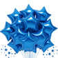 TONIFUL 30Pcs 18 Inch Large Blue Star Shape Foil Balloons Big Blue Stars Helium Mylar Ballons for Birthday Wedding Baby Shower A