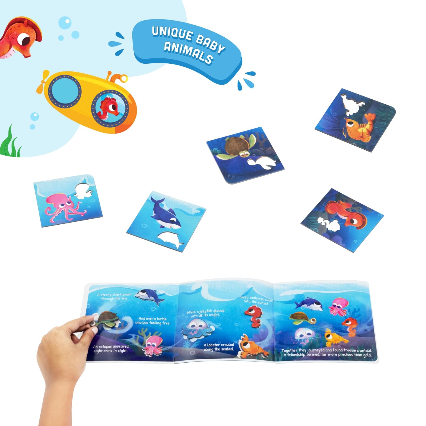 LoveDabble Mother and Baby Animal Match Puzzle - Mommy and Me - Under The Sea | Puzzles for Kids Ages 2-4 | Animal Puzzles for T