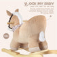 Rock My Baby Rocking Horse, Baby Animal Rocking Horse with Seat, Ride on Horse, Plush Rocking Horse with Realistic Sound, Wooden