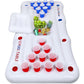 Triumpeek Inflatable Pool Game Table Float - 6FT Water Activity Center, Cooler Included, Multi-Use Lounge, Blue/Red