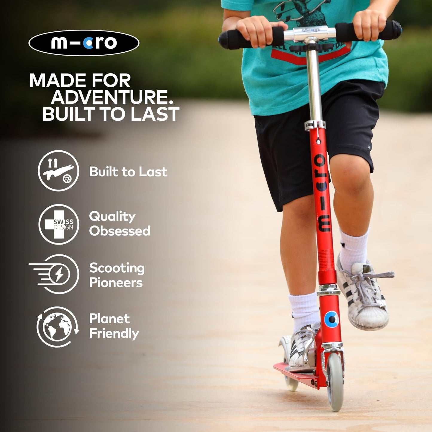 Micro Kickboard - Sprite - Two Wheeled, Fold-To-Carry Swiss-Designed Micro Scooter For Kids & Teens With Compact & Lightweight D