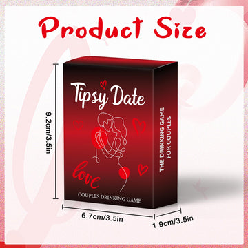 Tipsy Date Couples Games for Adults,Drinking Game for Couples,Drinking Card Games,50 Fun Dares & Questions for Date Night or Par