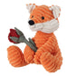 Apricot Lamb Toys Plush Corduroy Orange Fox With Rose Stuffed Animal Soft Cuddly For Kids Girlfriend Mother'S Day Valentine'S Day, 8.5 Inches