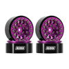 Injora 1.3'' Aluminium Beadlock Wheels For Trx4M Scx24 1/24 1/18 Rc Crawler Upgrade(Purple)