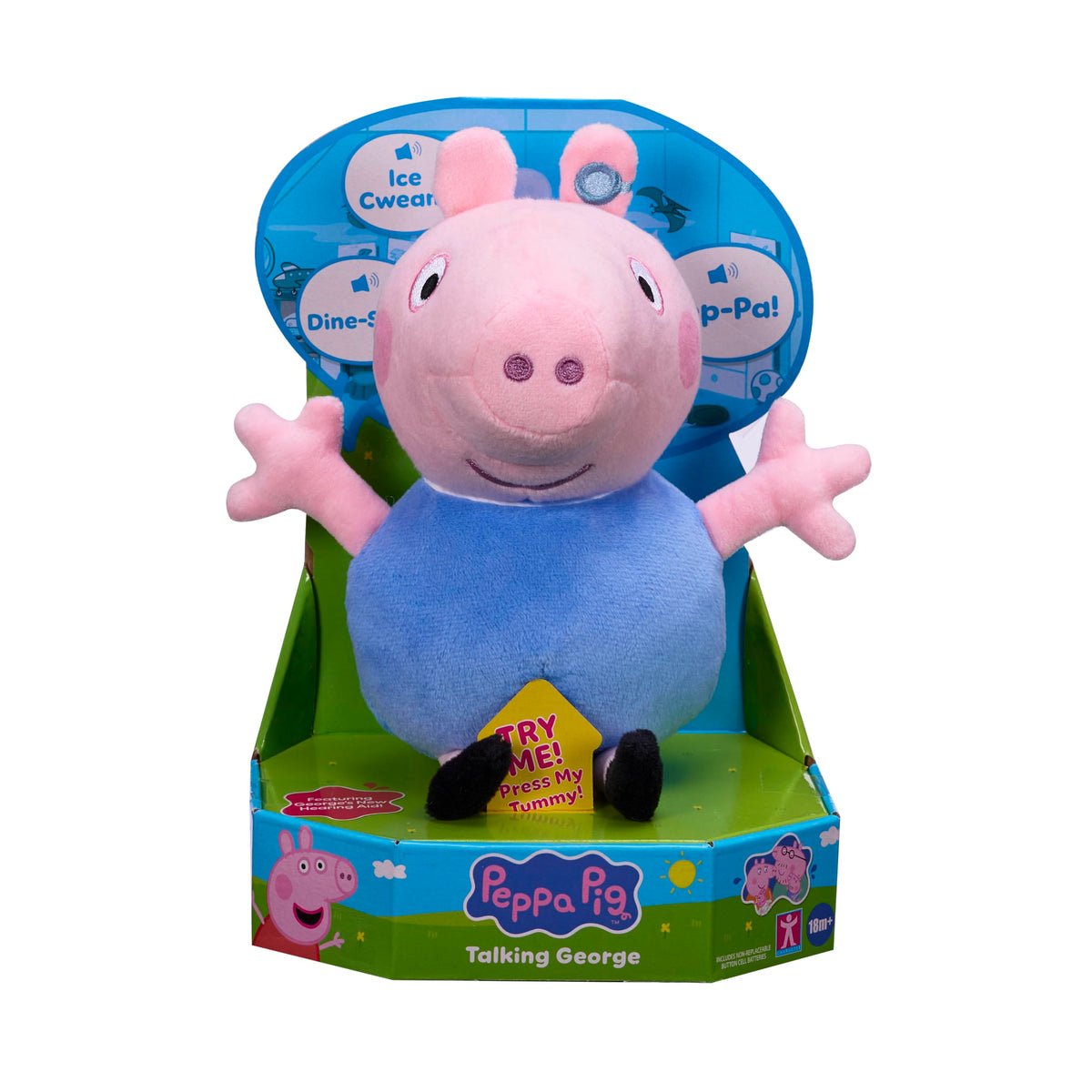 Peppa Pig Talking George, Plush Toy With Speech & Sound Effects, PreSchool Soft Toy