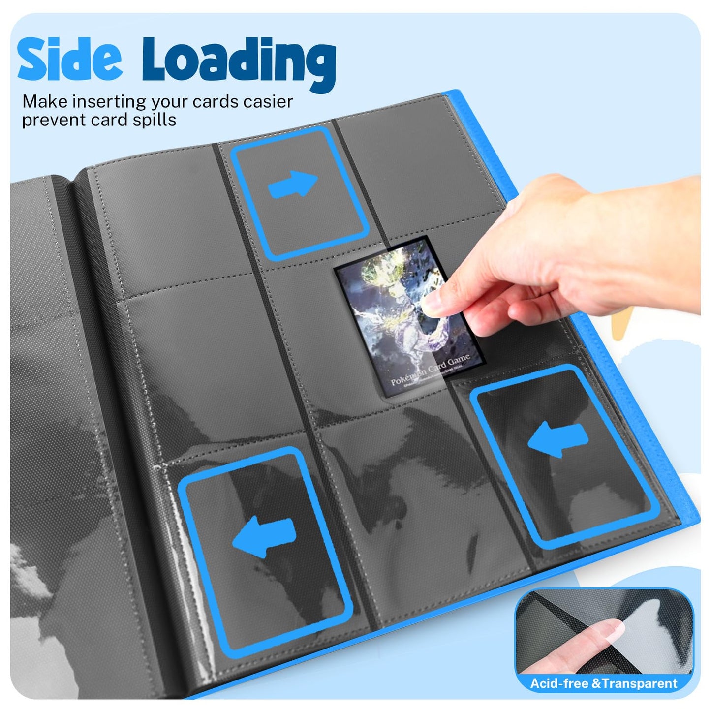 Card Binder  9 Pocket Trading Card Album Folder 20 Pages  360 Card Capacity Sports Card Binder  enhanced Card Binders Compatible with MTG  TCG  Baseball Cards (Blue)