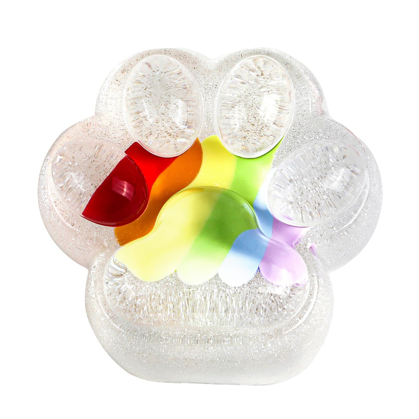 Taba Squishy Paw - Transparent Rainbow Cat Paw Toy Kit for Stress Relief