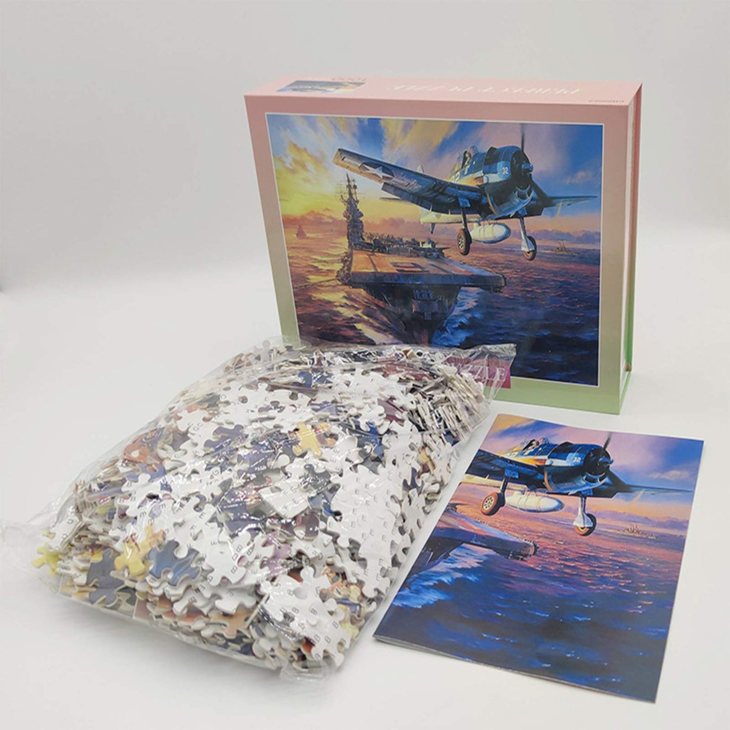 Jigsaw Puzzle 1000 Pieces - Military Warships And Fighter Plane Puzzles For Adults Teens - Relaxing Artwork Landscape Jigsaw Puzzle