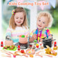 CUTE STONE Play Kitchen Accessories Set, Kids Cooking Toys Set with Play Pots and Pans, Electronic Induction Cooktop with Sound
